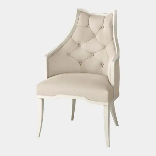 Global Views Logan Arm Chair - Walnut Muslin