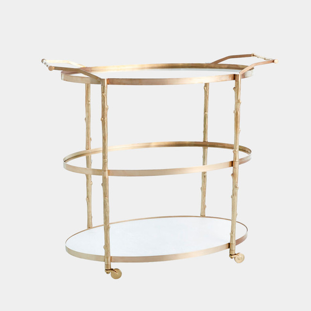 Global Views Arbor Bar Cart - Brass