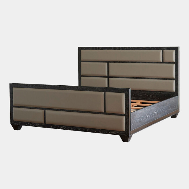 Global Views Brazil Queen Bed - Black Cerused Oak