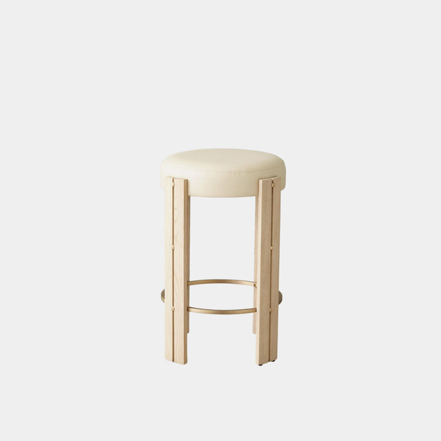 Global Views Paxton Counter Stool - Beige Leather