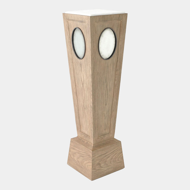 Global Views Proust Pedestal - Gray Sandblasted Oak