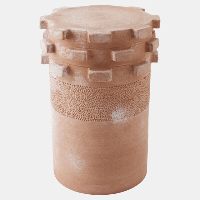 Global Views Gear Side Table - Natural Terracotta