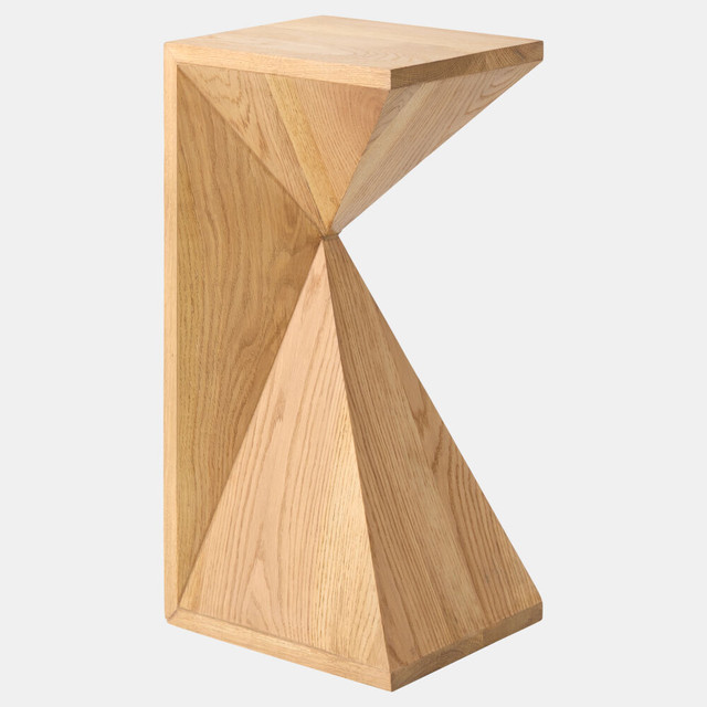 Global Views Asymmetrical Angle Side Table - Oak