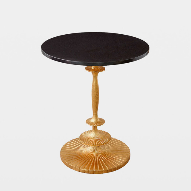 Global Views Lumisir Fluted Side Table - Gold Leaf