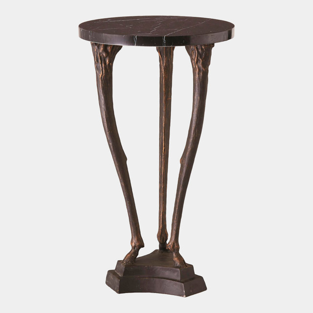 Global Views Ayala Leg Side Table - Bronze