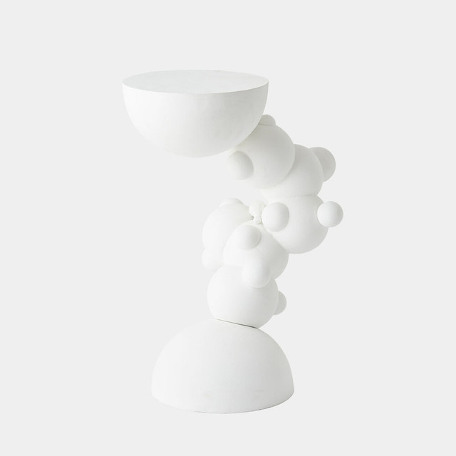 Global Views Ely Side Table - Matte White