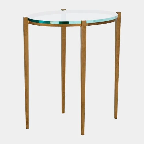 Global Views Pulcra Oval Accent Table - Antique Gold