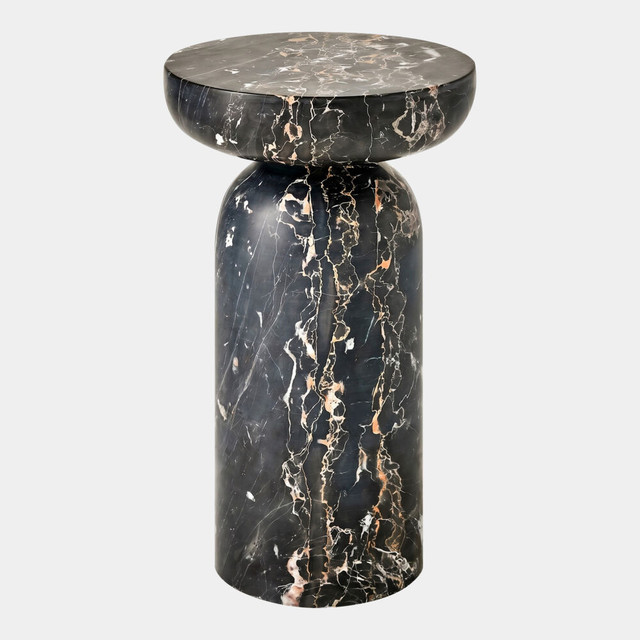 Global Views Tumble Accent Table - Golden Portoro Marble 