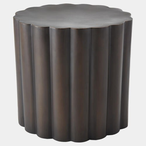 Global Views Ramone Fluted Table - Antique Bronze