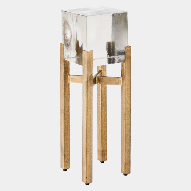 Global Views Ice Block Table - Single - Antique Gold