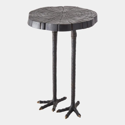 Global Views Ostrich Side Table - Black Textured Iron