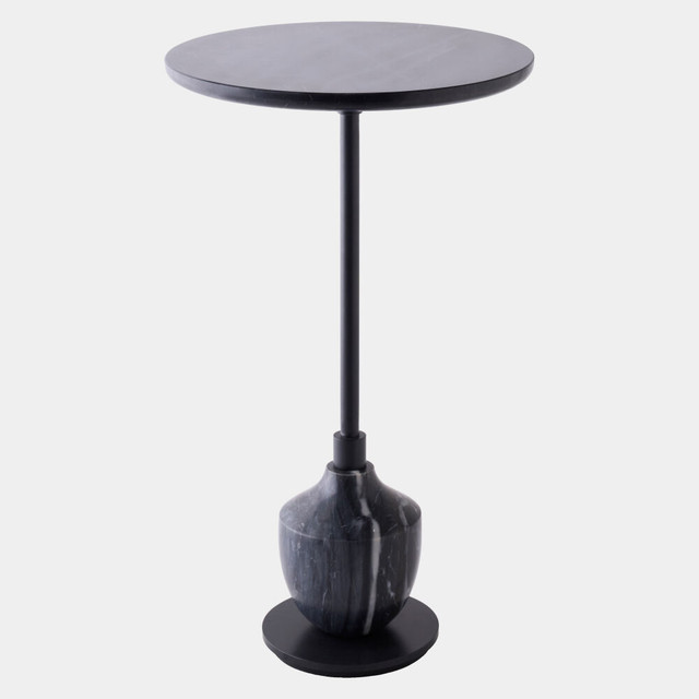 Global Views Urny Table - Bronze & Black Marble