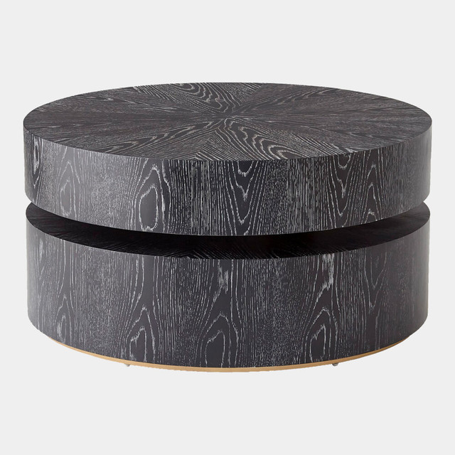 Global Views Pivot Cocktail Table - Ebony Cerused