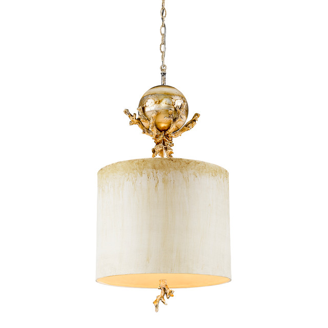 Lucas + McKearn Trellis 40" Pendant Light in Creamy Ivory Dripped Glaze with Sculptural Organic Branch Design