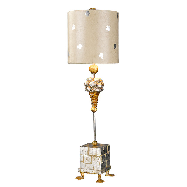 Lucas +  McKearn Pompadour X 31" Table Lamp in Gold and Silver