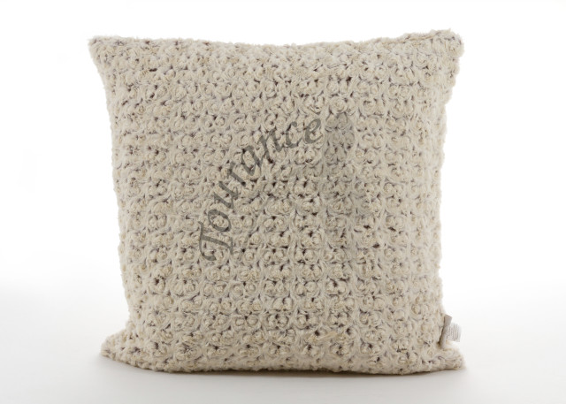 Tourance Rosebud Duotone Square Pillow in Cream & Chocolate