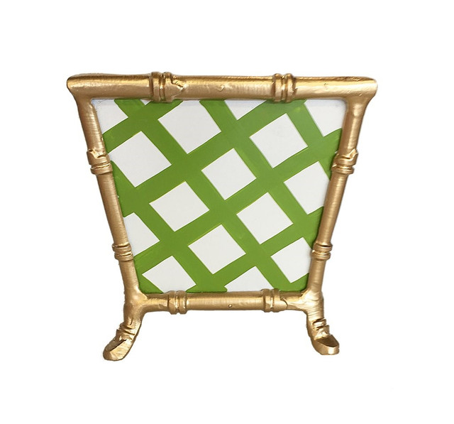 Dana Gibson Bamboo in Green Lattice Cachepot