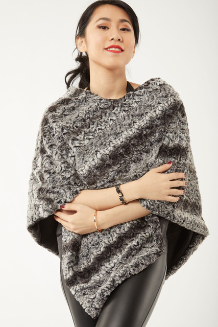 Paloma Poncho in Chocolate and Black