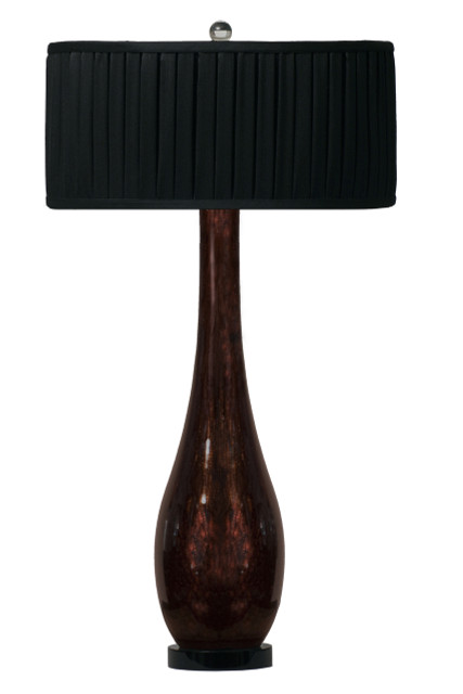 Thumprints Bronze Beauty 33" Black and Bronze Table Lamp
