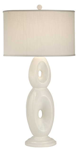 Thumprints Loop 32" White Glaze Table Lamp with White Shade
