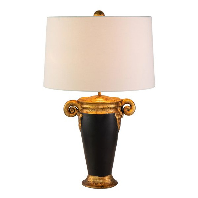 Framburg, Gallier 1 Light Black and Distressed Gold Table Lamp TA1150