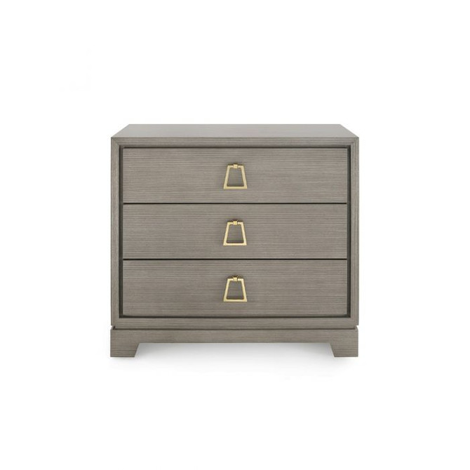 Standford 3-Drawer Side Table, Taupe Gray