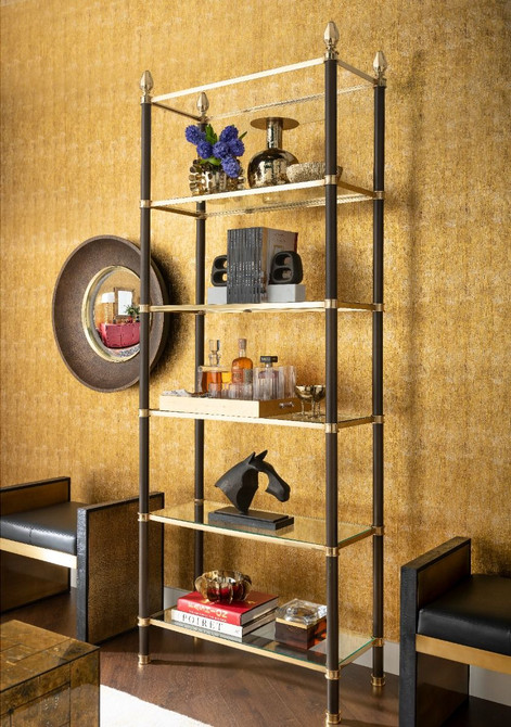 Pierce Etagere, Bronze and Polished Brass
