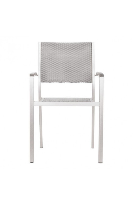 Zuo Modern Metropolitan Dining Arm Chair Brushed Aluminum