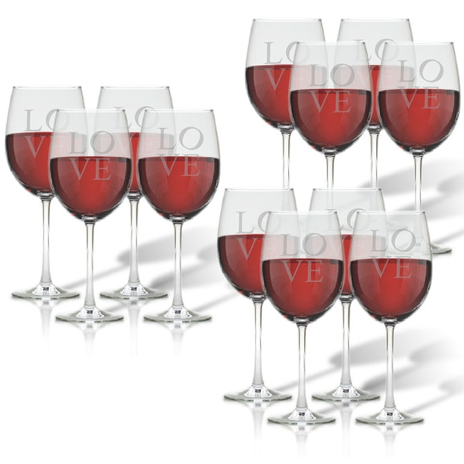 Set Of 3 - Wine Stemware - Set Of 4 (Glass) : Love