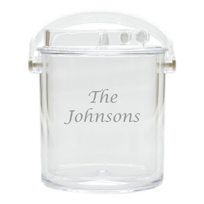 Personalized Insulated Ice Bucket With Tongs -Personalized