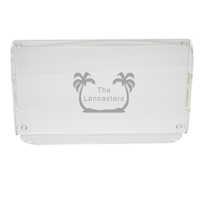 Personalized Acrylic Serving Tray - Palm Trees