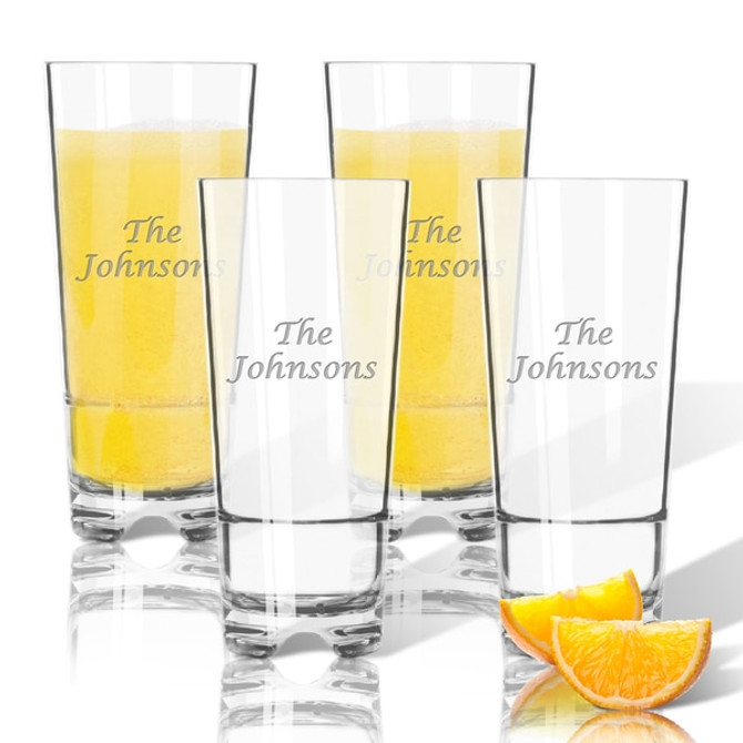 Personalized Tritan Highball (Cooler) Glasses 16 Oz (Set Of 4) (Tritan Unbreakable)-Personalized