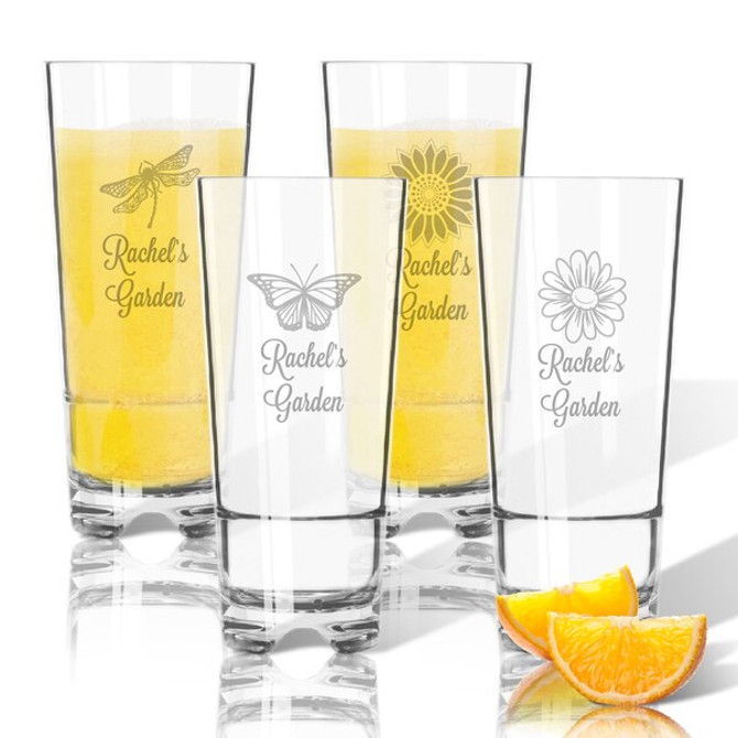 Tritan High Ball Glasses 16 Oz (Set Of 4): Garden W Names