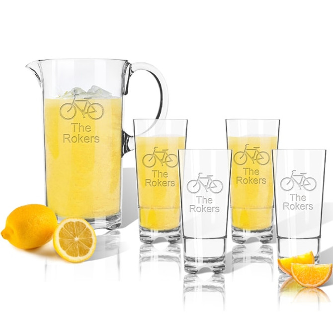 Entertaining Set: Tritan Pitcher And High Ball Glasses 16 Oz (Set Of 4) : Bike With Name