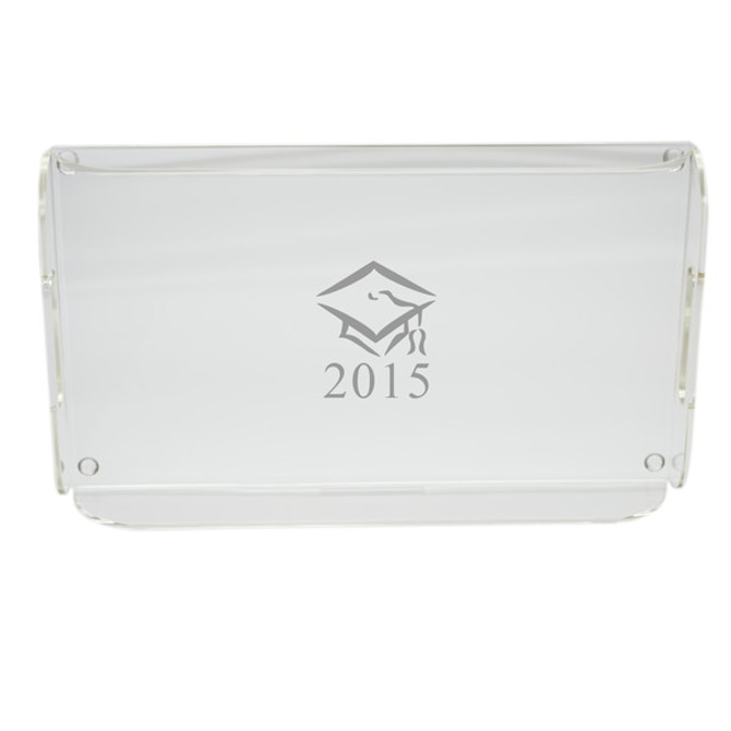 Personalized Acrylic Serving Tray - Graduation Cap With Date