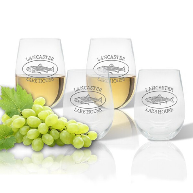 Stemless Wine Tumbler  (Set Of 4) : Lakehouse And Trout