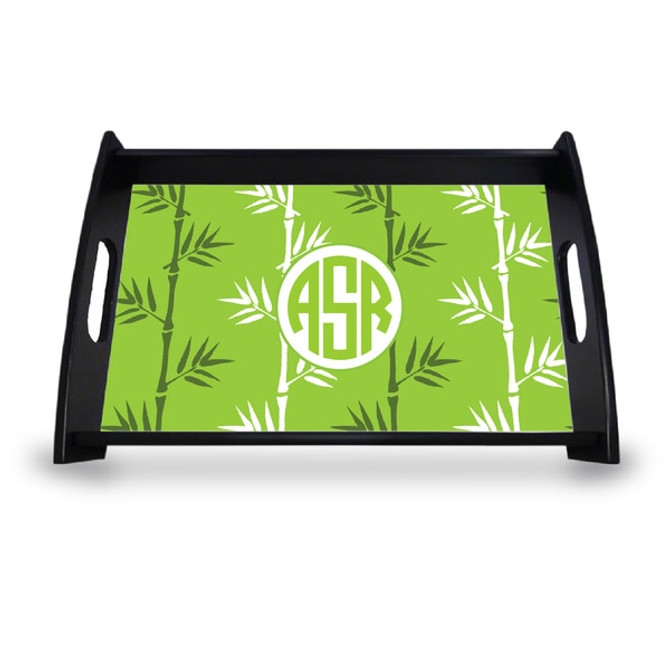 Personalized Serving Tray -  Green Tea Circle Monogram