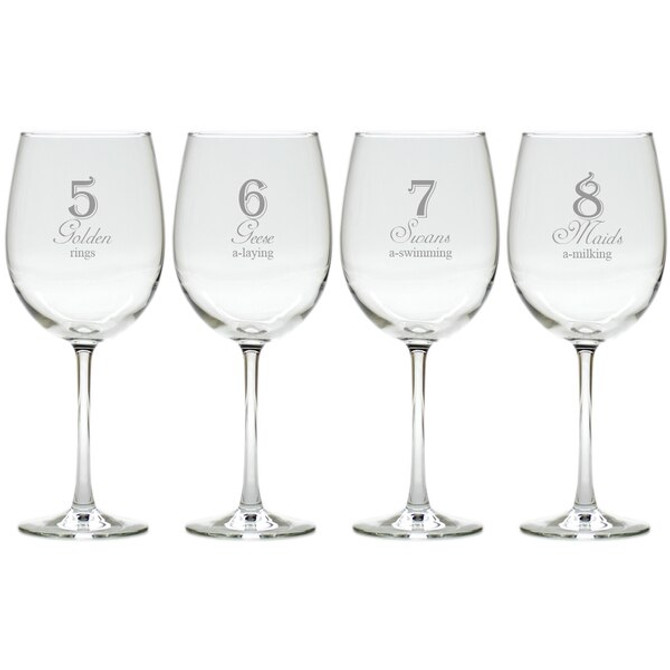 Days Of Christmas 5-8 Stemware - Set Of 4 (Glass)