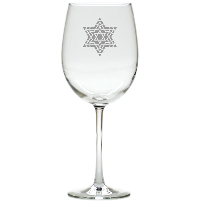 Fancy Star Of David Wine Stemware - Set Of 4 (Glass)