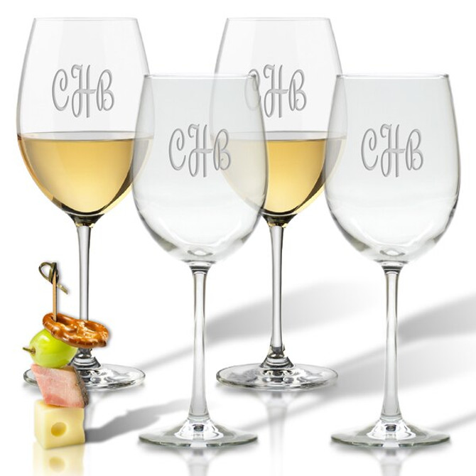 Personalized Wine Stemware - Set Of 4 (Glass)-Personalized