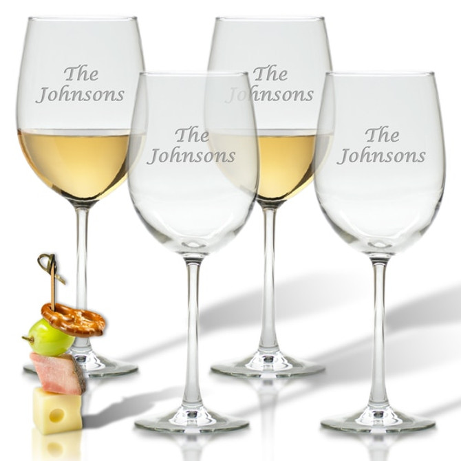 Personalized Wine Stemware Name - Set Of 4 (Glass)
