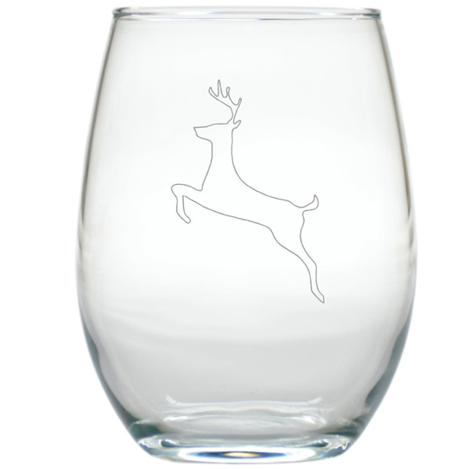 Reindeer Wine Stemless Tumbler - Set Of 4 (Glass)