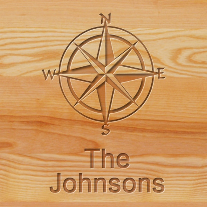 Cutting Board - Personalized (Compass Rose)