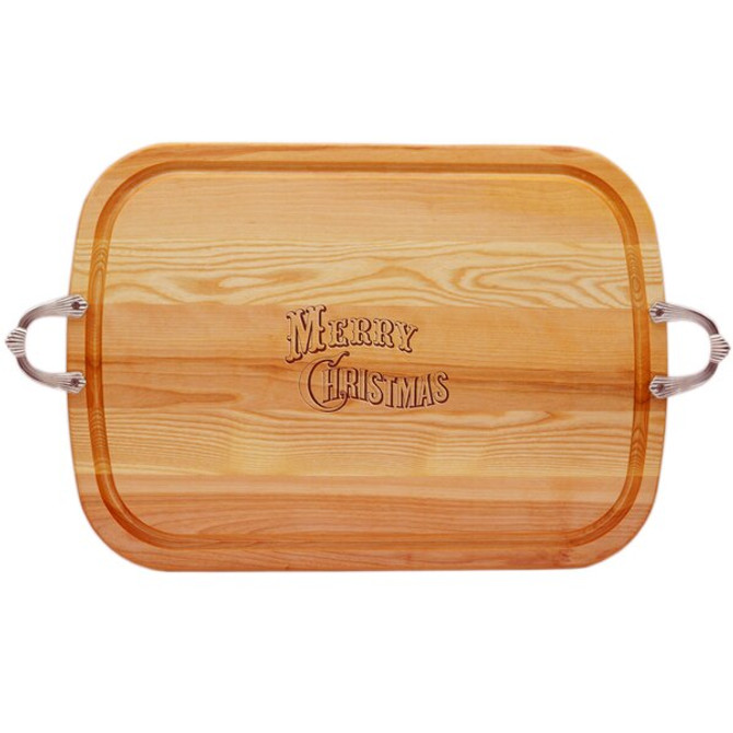 Everyday Collection: Large Serving Tray With Nouveau Handles Merry Christmas