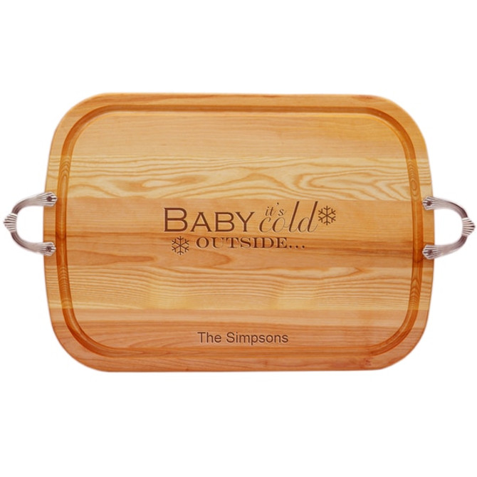 Everyday Collection: Large Serving Tray With Nouveau Handles Personalized Baby It'S Cold