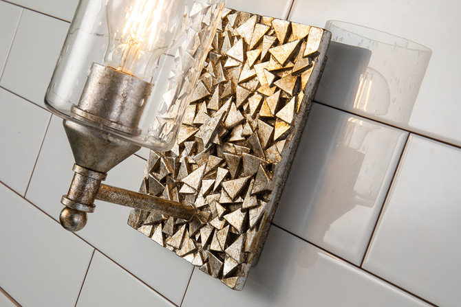 Mosaic 1-Light Wall Sconce in Antique Silver