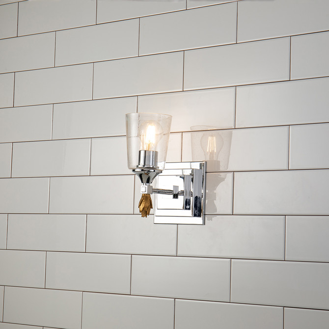 Vetiver 1 Light Wall Sconce Silver with Gold Accent