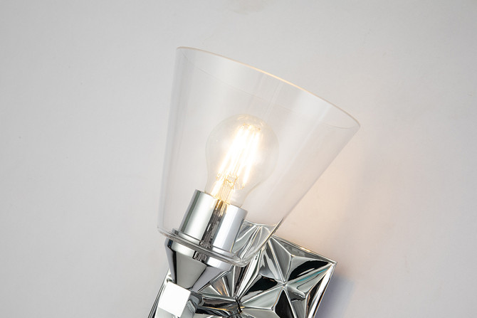 Alpha 1 Light Wall Sconce with Glass