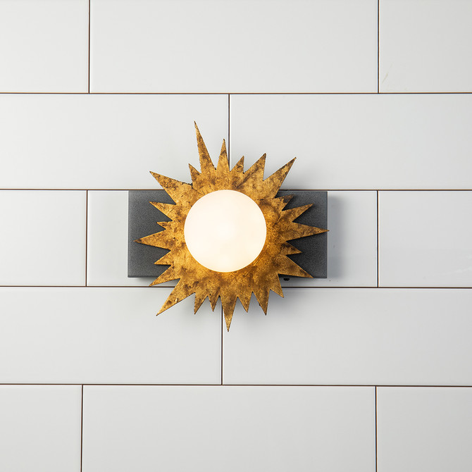 Soleil 1 Light Wall Sconce Star Gold and weathered zinc