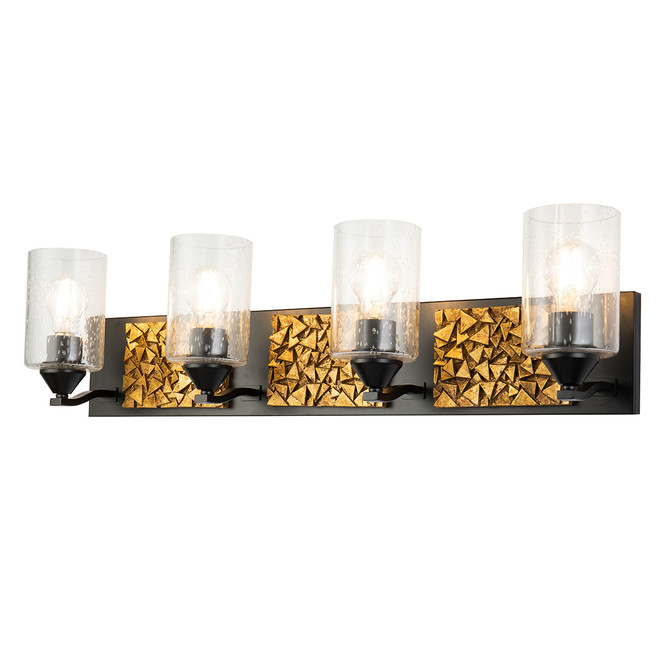 Bocage 4 Light Black and Gold Bath Bar